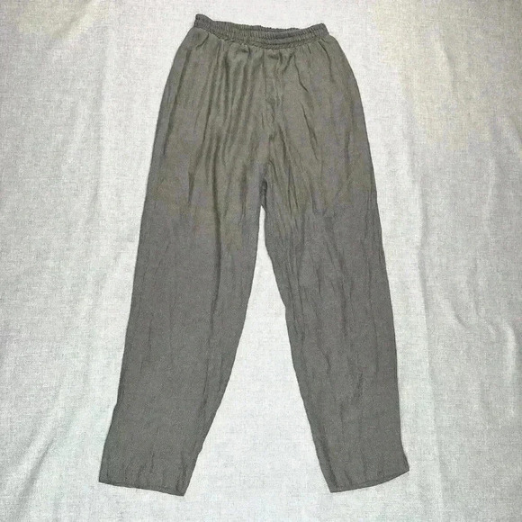 Yasuko Pants Taupe Color Elastic Waist Tapered Leg Sz M - Picture 1 of 9